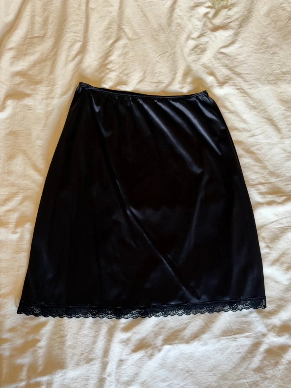Black Midi Slip Skirt